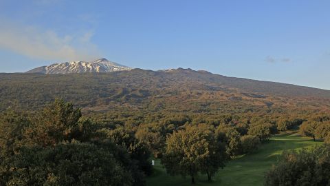 CATANIA, ITALY - OCTOBER 23: View of the 9th fairway and Mount Etna prior to the second round of the Sicilian Senior Open played at Il Picciolo Golf Club on October 23, 2010 in Catania, Italy. (Photo by Phil Inglis/Getty Images)