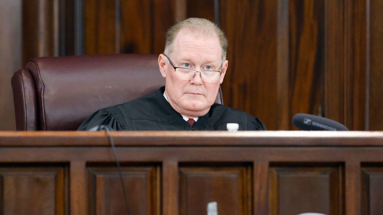 Judge Timothy Walmsley presides over the jury selection process at the Glynn County Superior Court, on October 27.