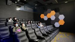 Cinemas in Hong Kong reopen on Thursday, citizens must show QR code or sign the register before enter into a cinema, Hong Kong, China, 18 February 2021.No Use China. No Use France.