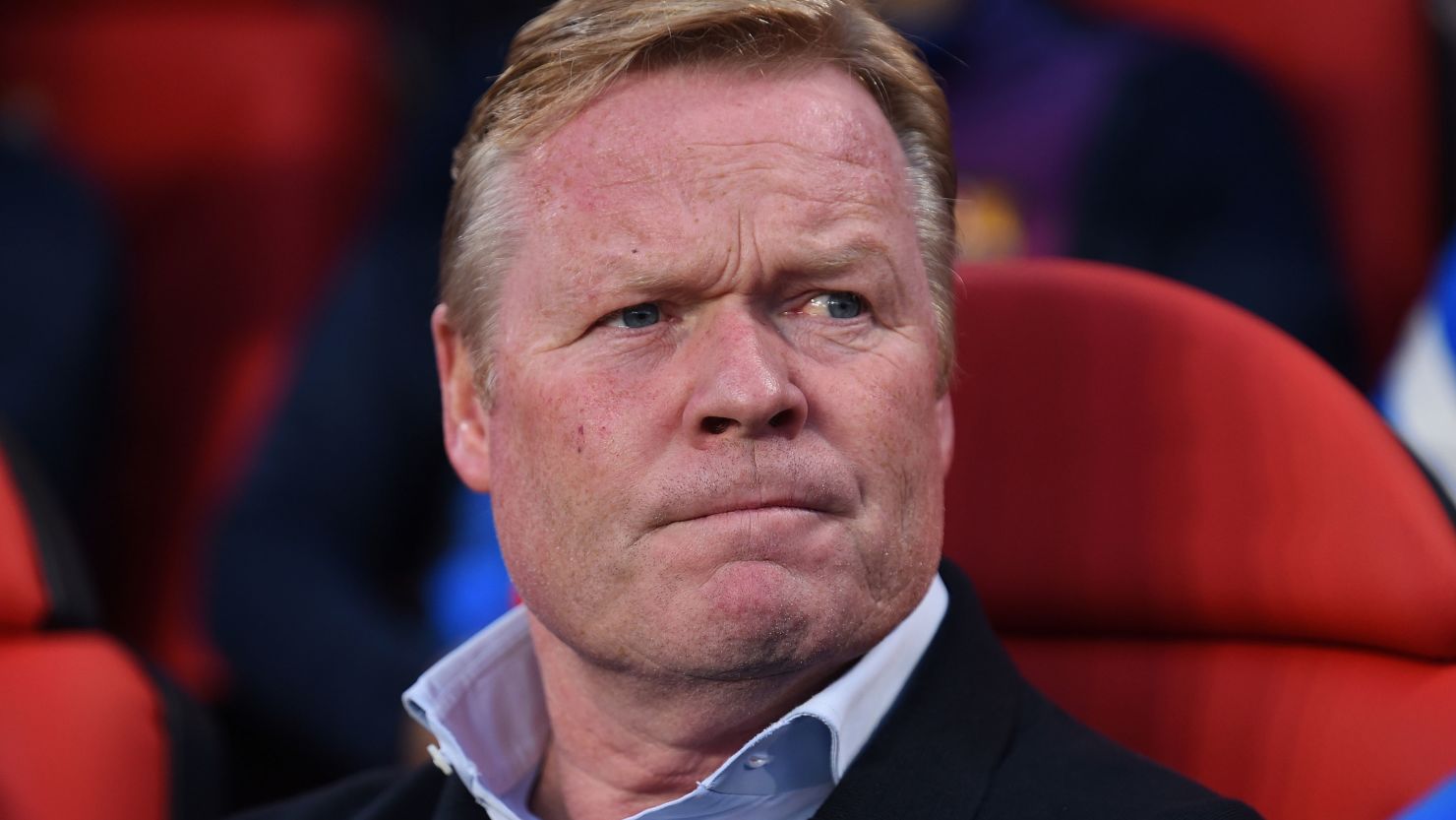 FC Barcelona coach Ronald Koeman looks on before Wednesday's match against Rayo Vallecano in Madrid, Spain. Barcelona lost, and Koeman was fired after the game.