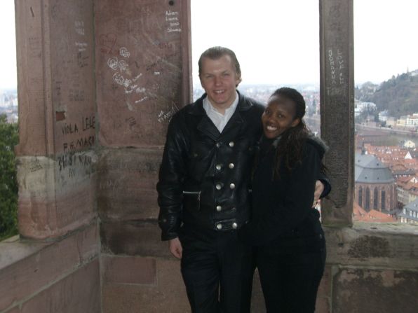 <strong>Trip away:</strong> Soon, Sallie and Klaus were falling in love and spending all their time together. Here they are visiting Heidelberg in 2011.