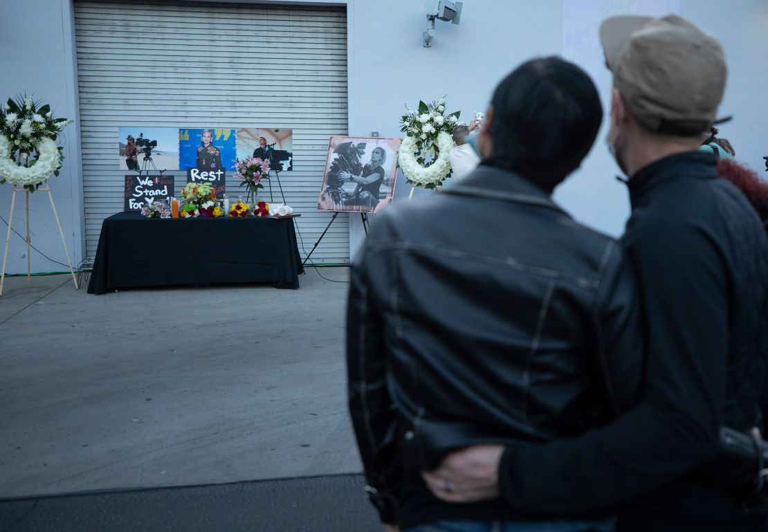 A candlelight vigil is held at IATSE Local 80 in Burbank, CA on Sunday, Oct. 24, 2021 for director of photography Halyna Hutchins who was fatally shot accidentally by Alec Baldwin on the "Rust" movie set at Bonanza Creek Ranch outside Santa Fe, N.M., on Thursday, October 21, 2021. The movies director Joel Souza also was injured in the accident. The IATSE Local 80 represents motion picture grips, crafts service, marine, first aid employees and warehouse workers according to its website. 