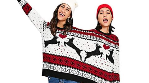 Charmma Two-Person Knit Pullover Ugly Christmas Sweater
