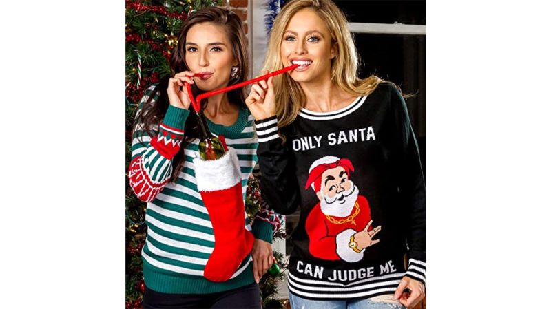 Xmas Elf Body Jumpers Sweater Top Snowflake Christmas Evening Warm Womens Ladies 