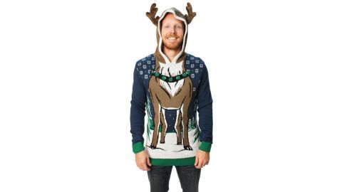 Ugly Christmas Sweater Company Store Hooded Reindeer Sweater 