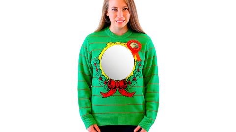 Mirror Ugliest Sweater Award Green Ugly Christmas Sweater