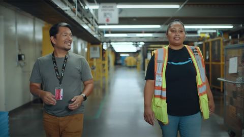 A screenshot of Amazon's TV commercial, "'Meet Ernesto"