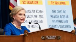 Rep. Carolyn Maloney, D-N.Y., chairwoman of the House Committee on Oversight and Reform, speaks at committee hearing on the role of fossil fuel companies in climate change, Thursday, Oct. 28, 2021, on Capitol Hill in Washington. (AP Photo/Jacquelyn Martin)