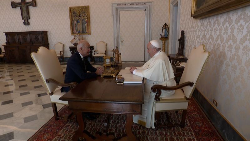 Biden Makes A Joke During Meeting With Pope Francis CNN   211029084910 Biden Pope Meeting 