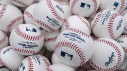 DETROIT, MICHIGAN - JUNE 28:  A detailed view of a group of Rawlings official Major League baseballs with the stamped signature of Baseball Commissioner Robert D. Manfred Jr. shown prior to the game between the Detroit Tigers and the Miami Marlins at Comerica Park on June 28, 2016 in Detroit, Michigan. The Tigers defeated the Marlins 7-5.  (Photo by Mark Cunningham/MLB Photos via Getty Images)