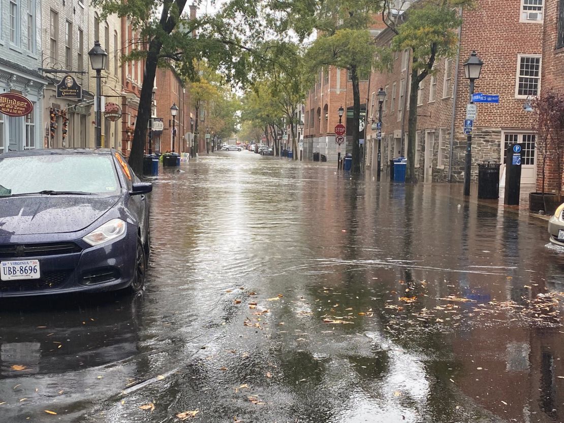 Alexandria police shared photos of coastal flooding that closed several streets