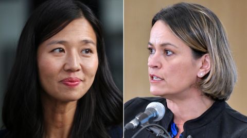 Michelle Wu and Annissa Essaibi George