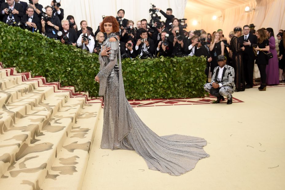 While Rihanna's pope dress stole the show at the 2018 Met Gala, Zendaya's elegant Versace tribute to Joan of Arc was also a big talking point.
