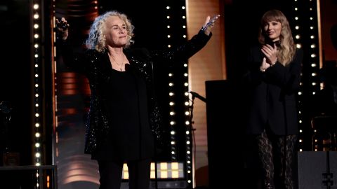 Inductee Carole King speaks onstage during the 36th Annual Rock & Roll Hall Of Fame Induction Ceremony at Rocket Mortgage Fieldhouse on October 30, 2021 in Cleveland, Ohio.