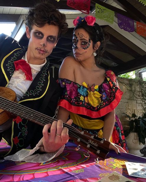 Shawn Mendes and Camilla Cabello celebrated Dia de los Muertos early in makeup and florals.