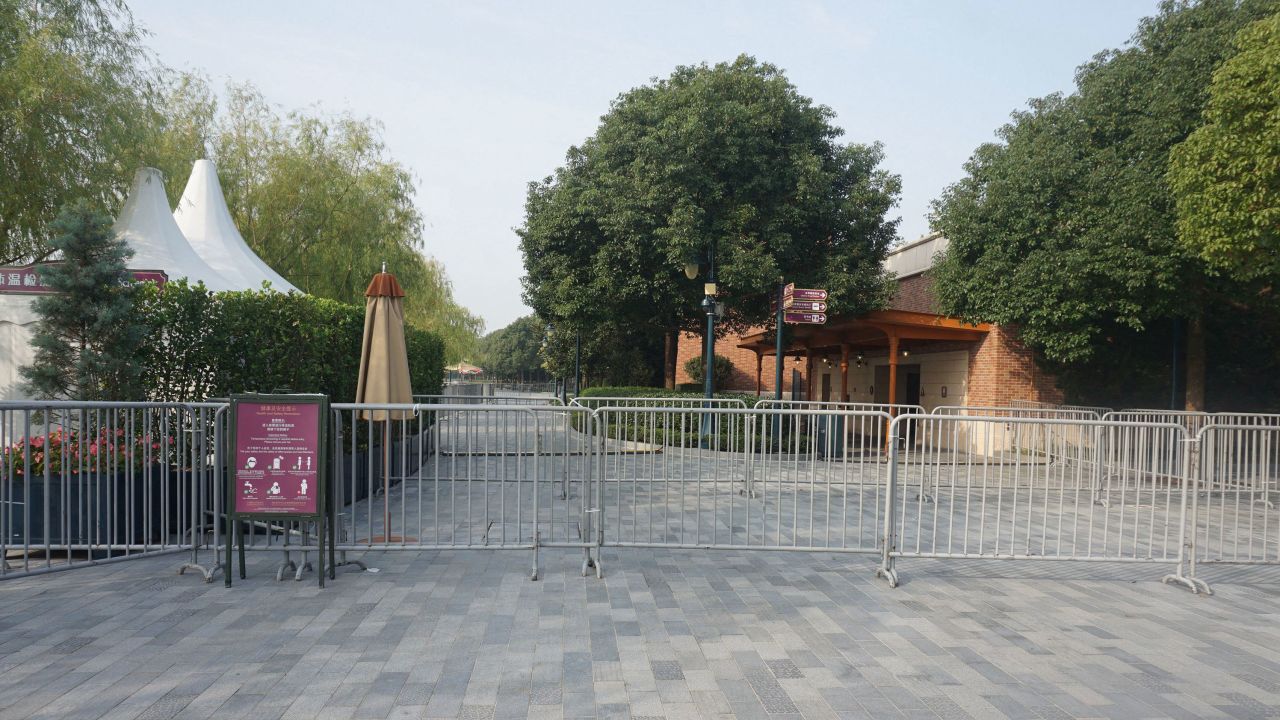 A closed Disney Resort is seen in Shanghai on Monday.