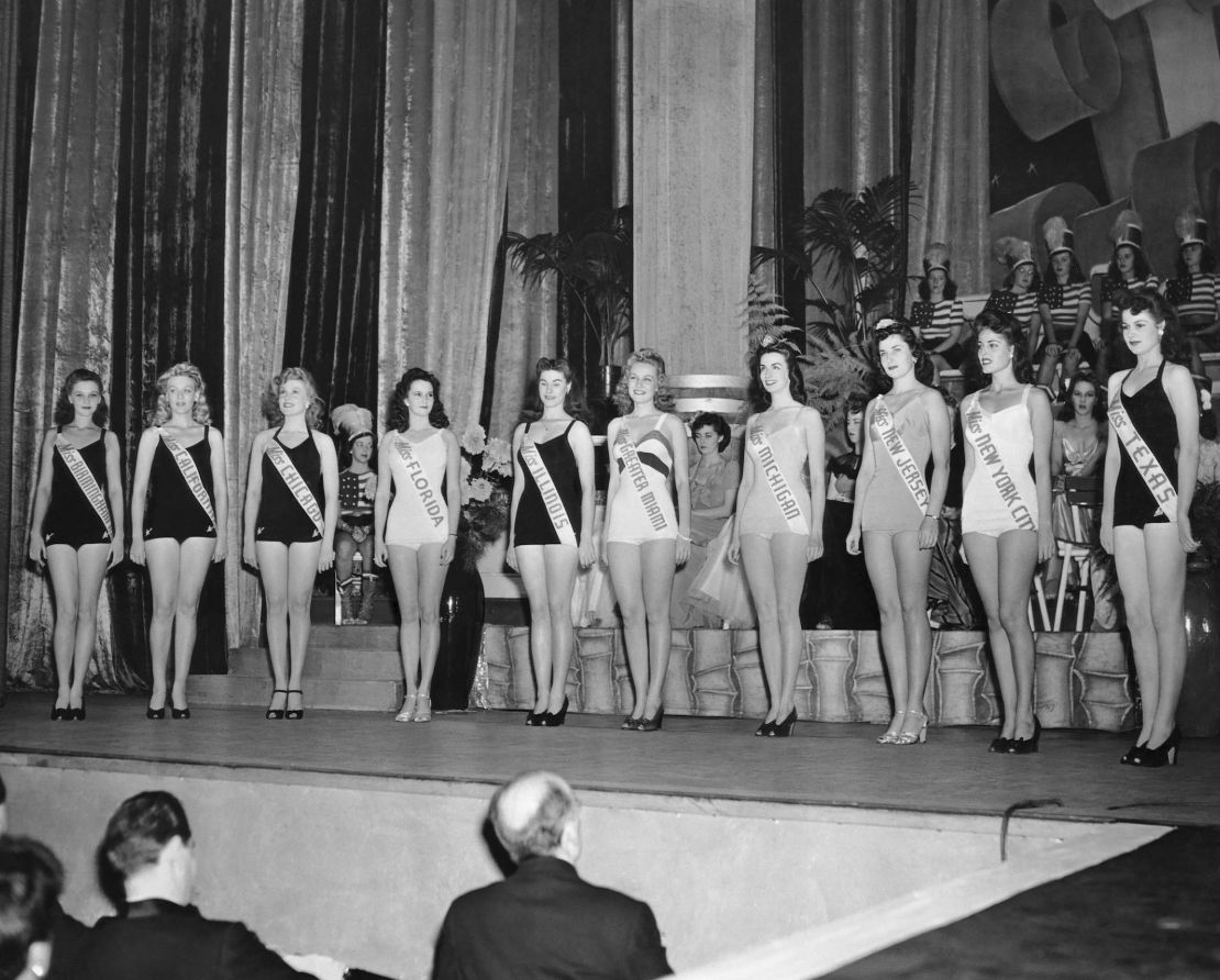 Jo-Carroll Dennison, far right, competing at the 1942 Miss America pageant.