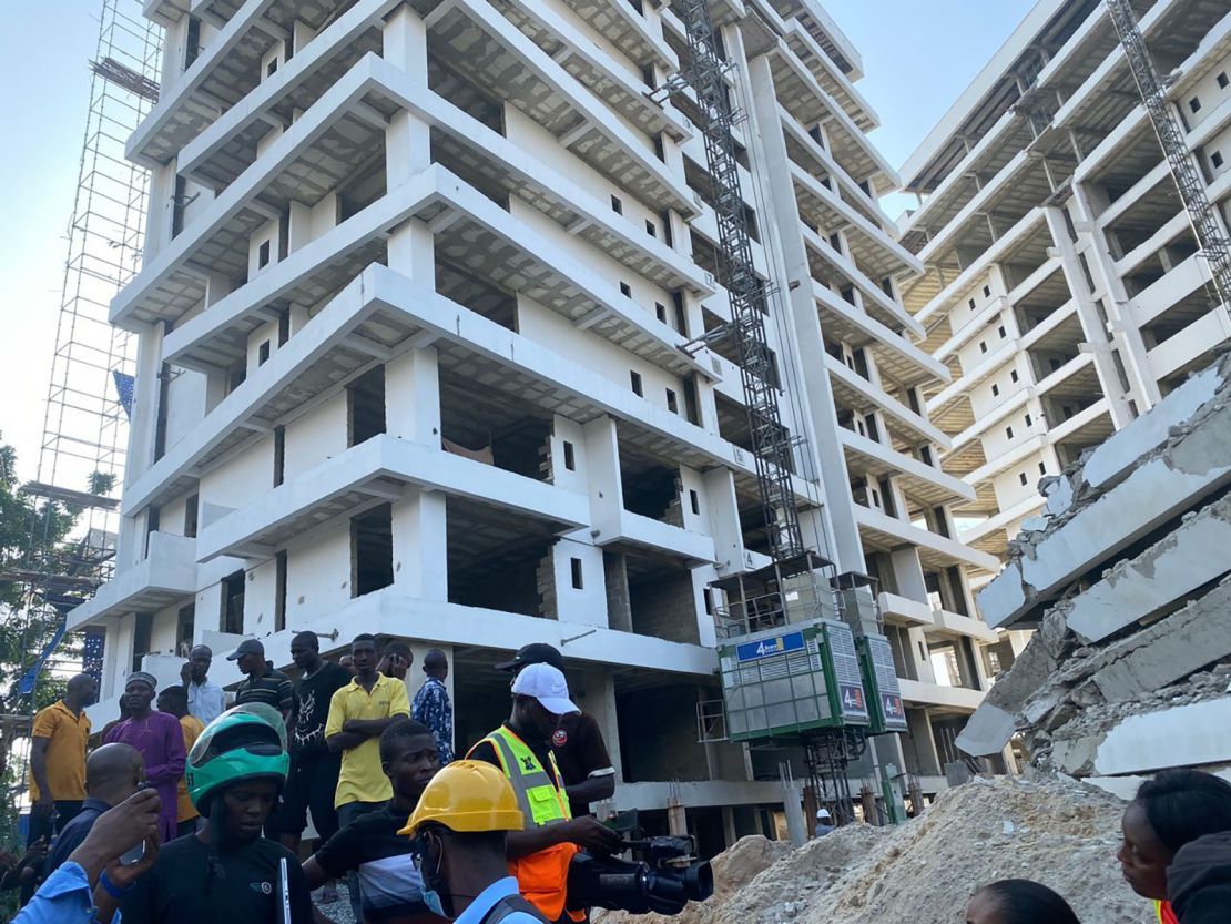 The building collapsed in the affluent Ikoyi neighborhood in Lagos