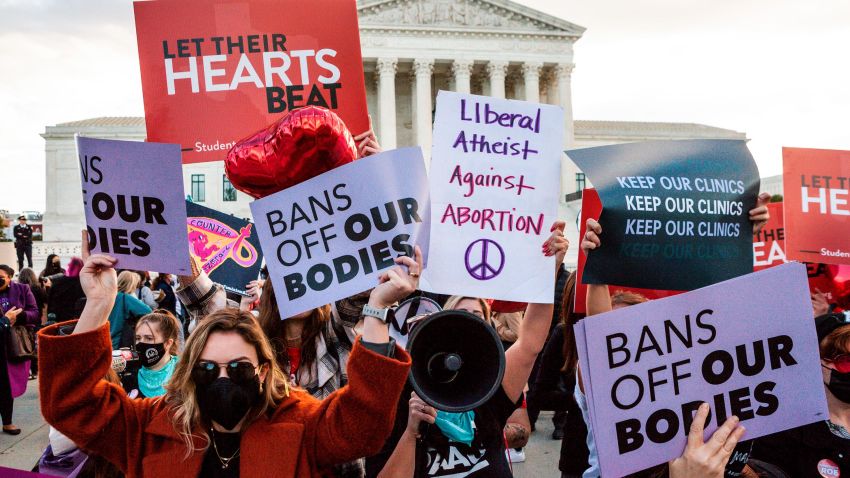 Pro-choice and pro-life demonstrators hold rallies at the Supreme Court on the day it hears arguments on the Texas abortion ban. In United States of America v. Texas, the Department of Justice will argue that the Texas law banning abortions after 6 weeks is unconstitutional.