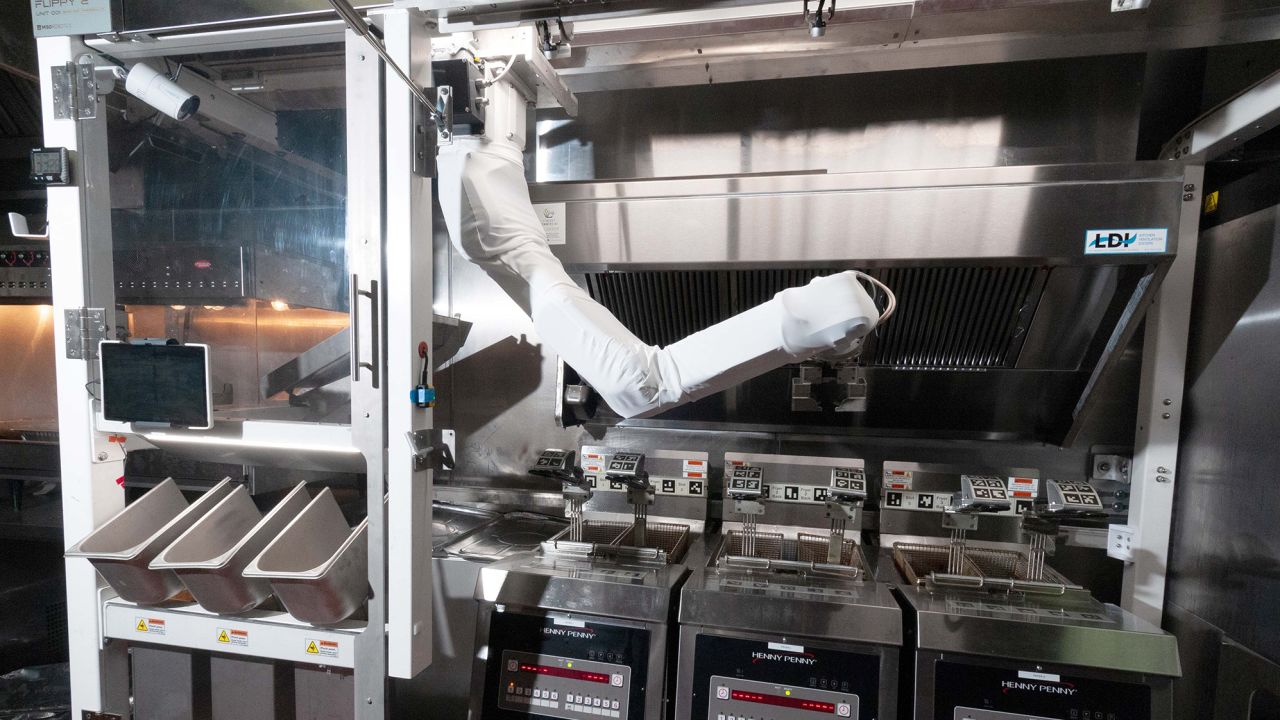Flippy, the french-fry making robot made by Miso Robotics, is hard at work at White Castle.