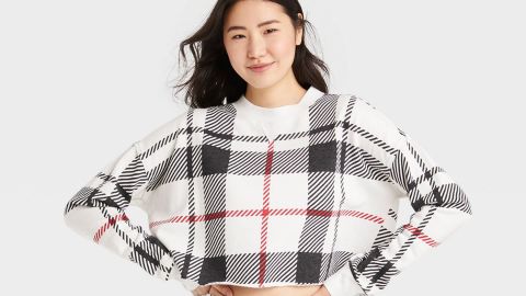 Colsie Women’s Plaid Fleece Lounge Sweatshirt