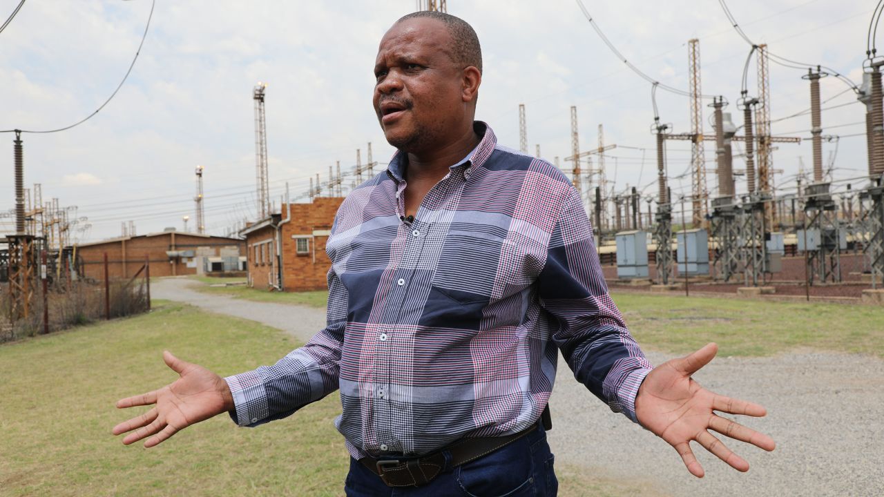 Marcus Nemadodzi, the General Manager of Komati power station, is seen in this photograph.