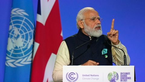 Indian Prime Minister Narendra Modi speaks at COP26.