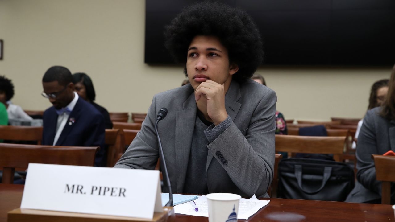 Aji Piper, a plaintiff in the Juliana v. United States climate lawsuit, speaks at the first hearing of the House Select Committee on the Climate Crisis in 2019.