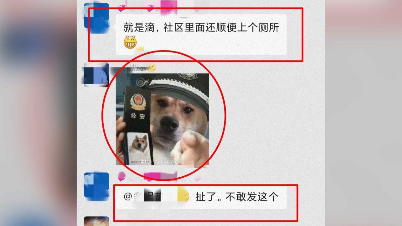A man in China has been detained for 9 days for using a dog meme in a group chat that authorities said insulted the police.