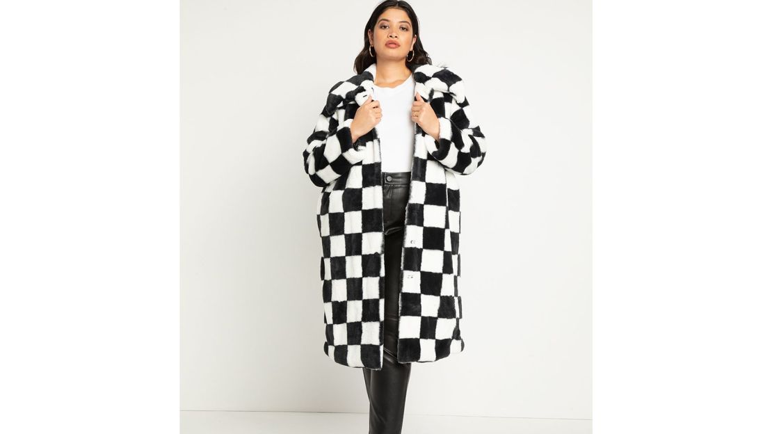 Eloquii Checkerboard Coat