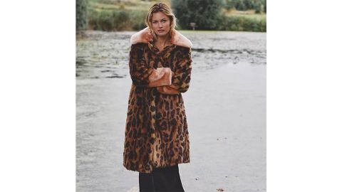 Anthropologie Leopard Faux Fur Coat
