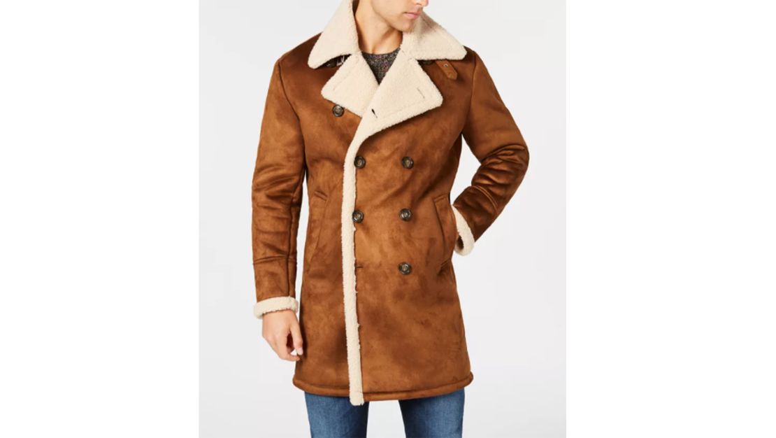 Guess Men’s Faux Shearling Overcoat