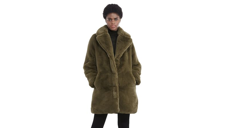 Fashion Coats Fake Fur Coats big fun Fake Fur Coat brown-black animal pattern casual look 