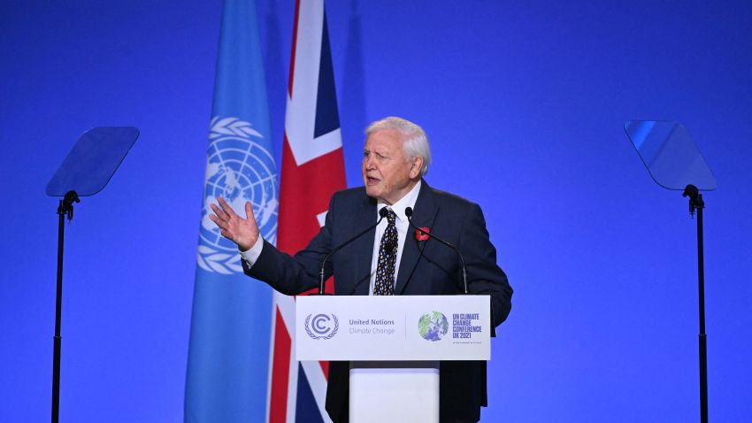 Environmental activist and broadcaster David Attenborough speaks during the opening ceremony of the COP26 UN Climate Change Conference in Glasgow, Scotland on November 1, 2021. - COP26, running from October 31 to November 12 in Glasgow will be the biggest climate conference since the 2015 Paris summit and is seen as crucial in setting worldwide emission targets to slow global warming, as well as firming up other key commitments. (Photo by Jeff J Mitchell / POOL / AFP) (Photo by JEFF J MITCHELL/POOL/AFP via Getty Images)