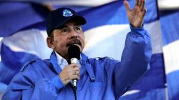 Nicaraguan President Daniel Ortega speaks to supporters during a rally in Managua, on September 5, 2018. - Ortega asked the US for respect and to "do not mess with Nicaragua", hours after the UN Security Council, discussed the crisis in the Central American country, which has left more than 320 dead . (Photo by INTI OCON / AFP) (Photo by INTI OCON/AFP via Getty Images)