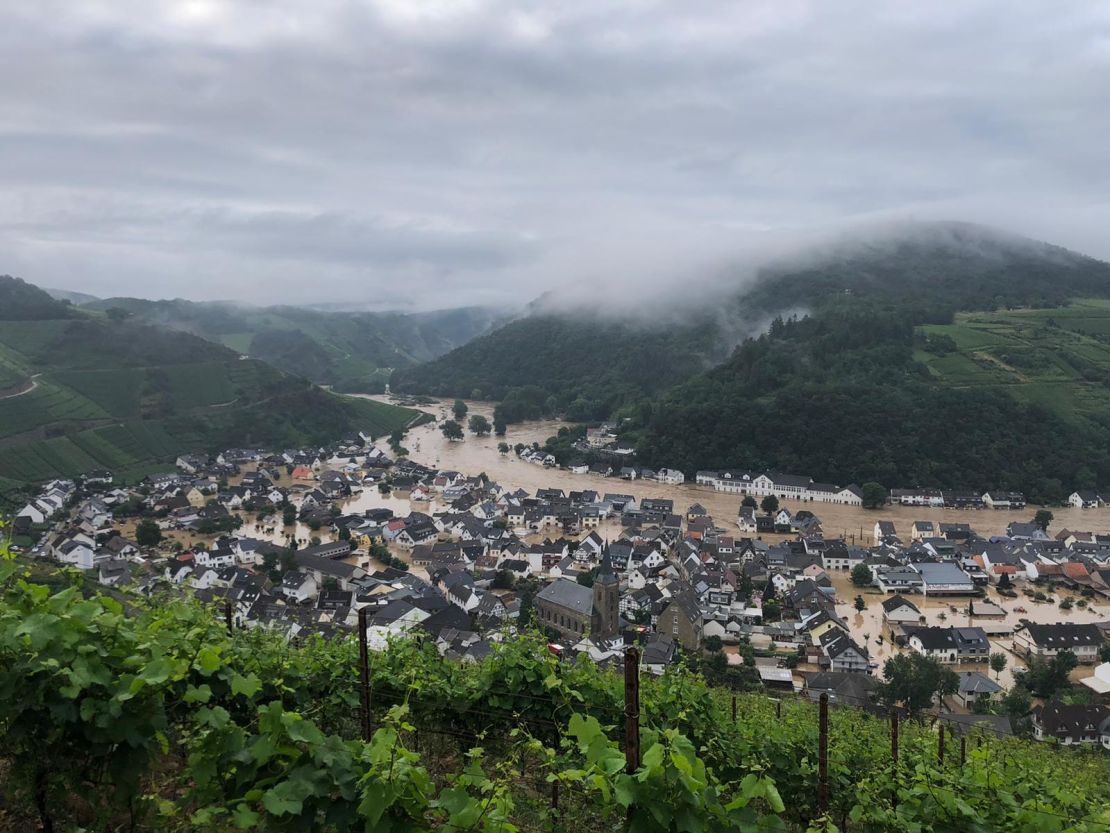 In the German region of Rhineland Palatinate, nearly 15cm of rain fell in a single 24-hour period from July 14 to 15. Dernau, in the Ahr Valley, was devastated.