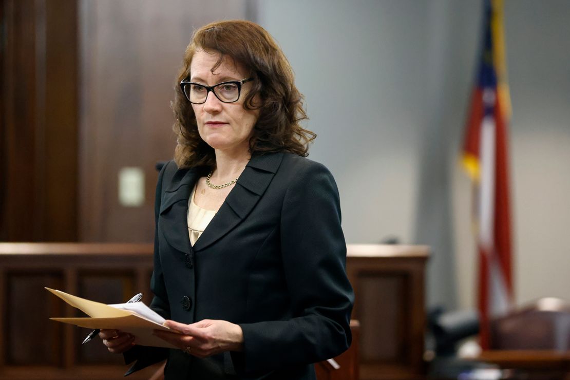Prosecutor Linda Dunikoski speaks during jury selection in the trial on October 27, 2021.