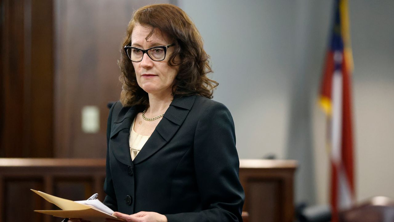 Prosecutor Linda Dunikoski speaks during jury selection in the trial on October 27, 2021.