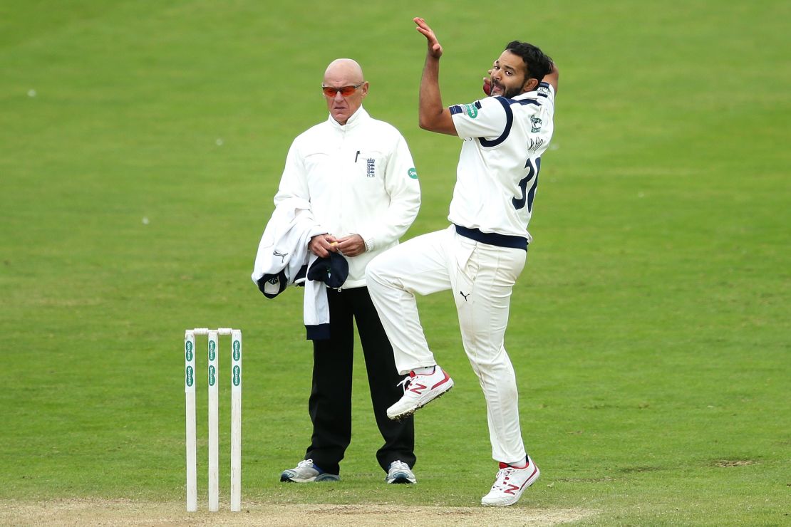 Azeem Rafiq, pictured here in 2016 playing for Yorkshire CCC, made allegations of racism at the club in 2020.