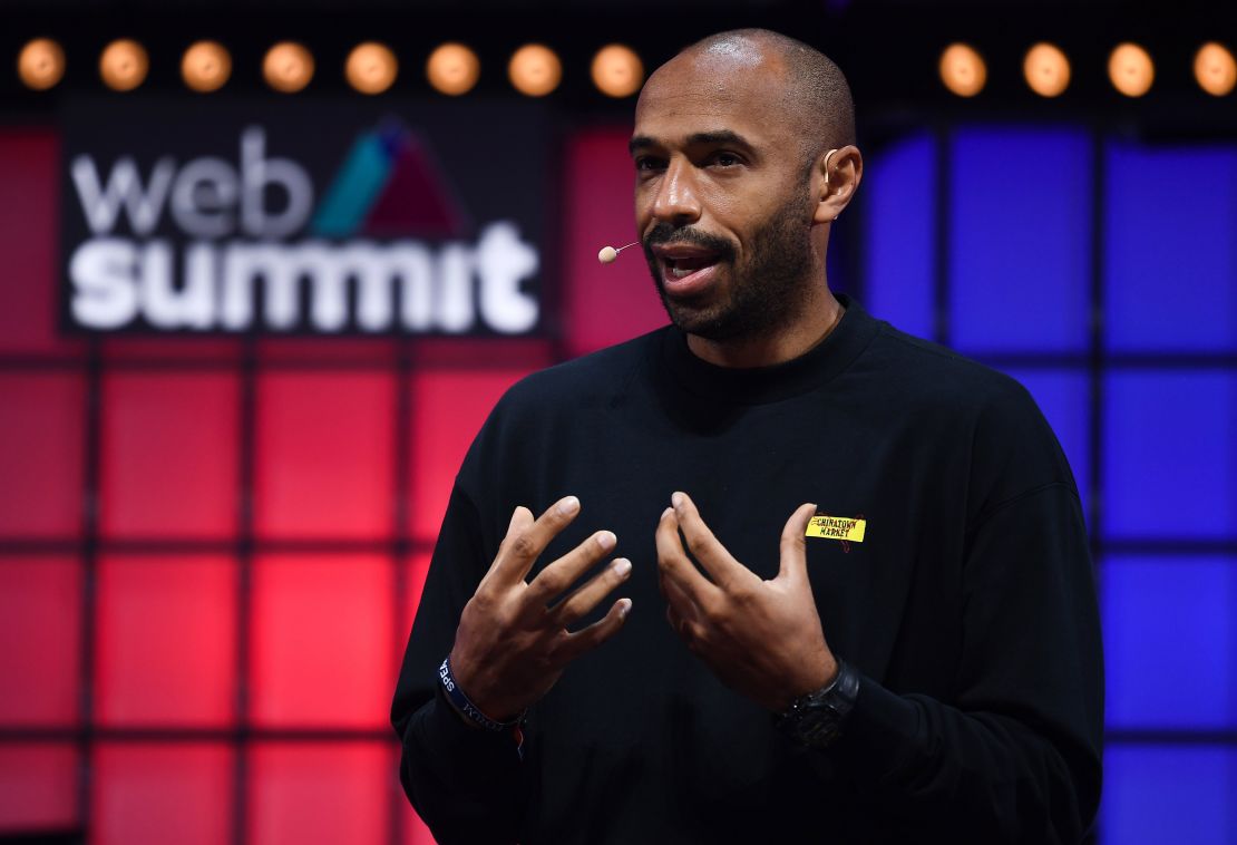 Thierry Henry speaking at the Web Summit in Lisbon, Portugal.