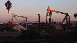 Oil pumpjacks operate on November 02, 2021 in Seal Beach, California. 