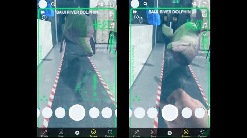 Sebastian Koseda's Snapchat lens lets users interact with the baiji dolphin.
