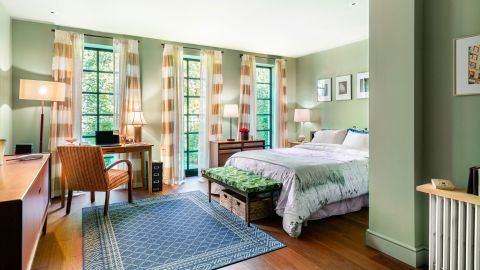 At this recreation of Carrie's brownstone, you can write up a column based on your personal life before collapsing into bed, on the phone with your girlfriends.