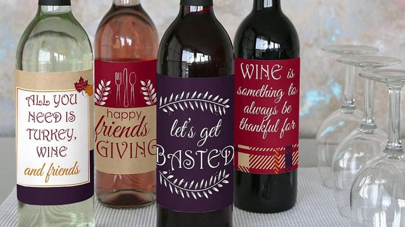 Thanksgiving Wine Label Friendsgiving Friendsgiving Wine Label Friendsgiving decorations