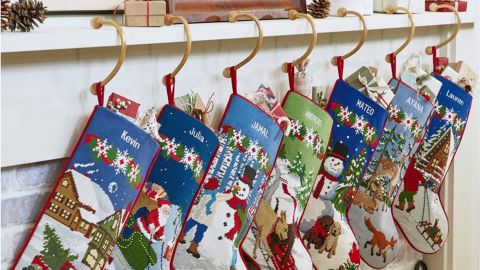 L.L.Bean Christmas Needlepoint Stocking 
