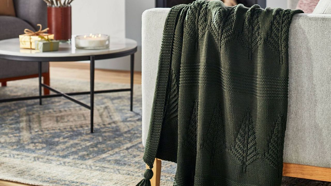 Threshold Designed With Studio McGee Knitted Tree Christmas Throw Blanket