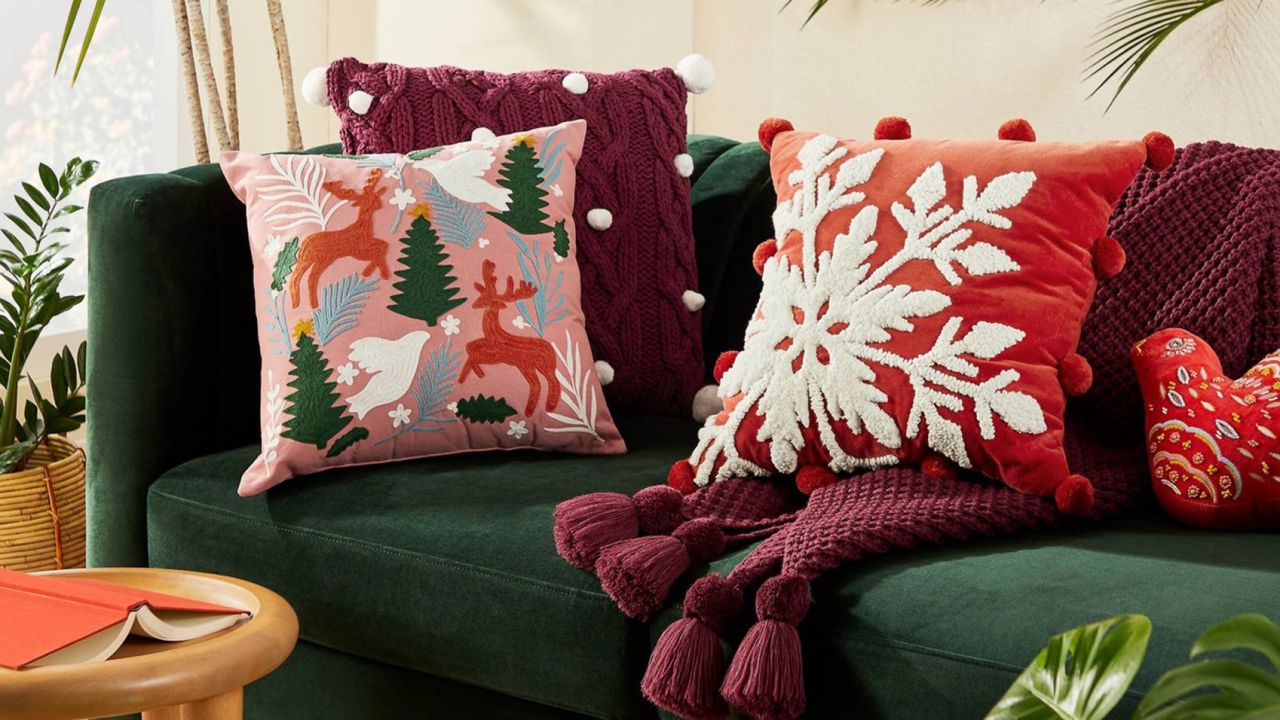 Opalhouse Designed With Jungalow Oversized Embroidered Snowflake Velvet Throw Pillow