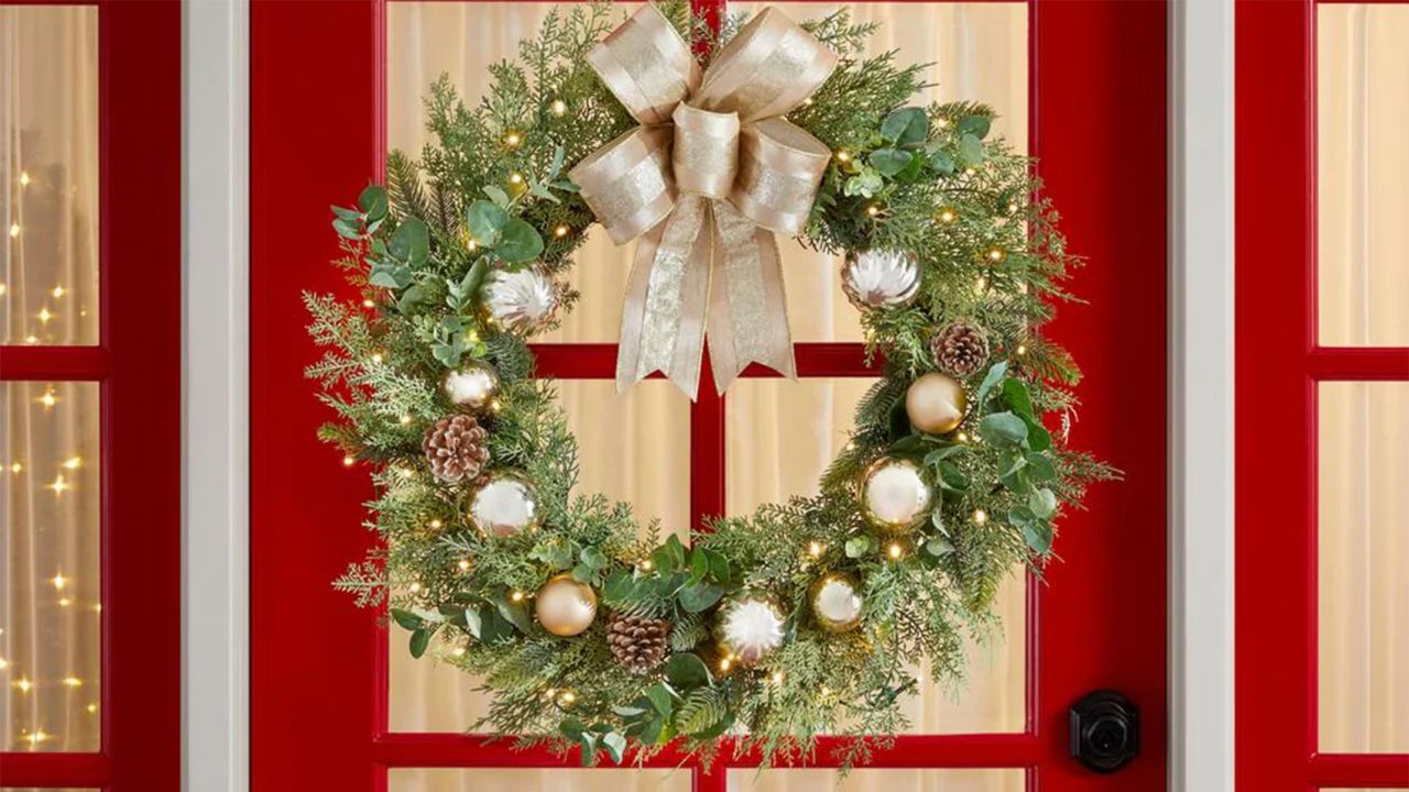 Home Accents Holiday 30-Inch St. Germain Pre-Lit Artificial Christmas Wreath