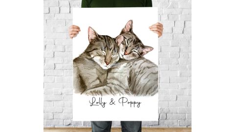 FunnyPetPortrait Watercolor Dog Painting