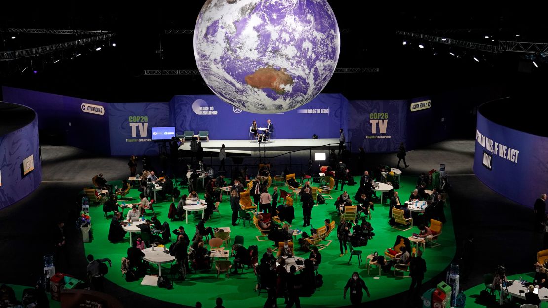 Delegates gather at COP26 on Wednesday.